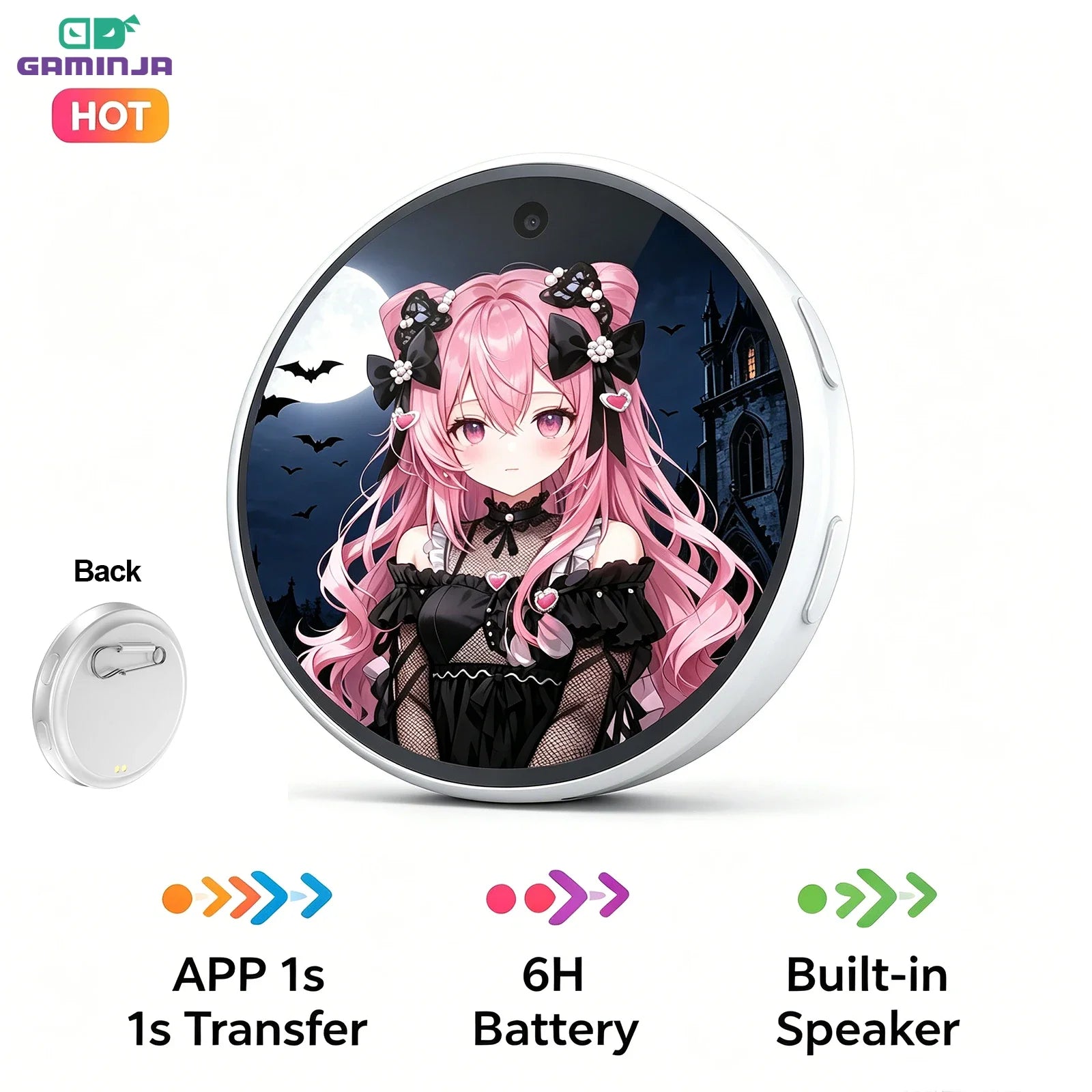 Dynamic Electronic Badge HD Touch Screen Digital Photo Display Pin