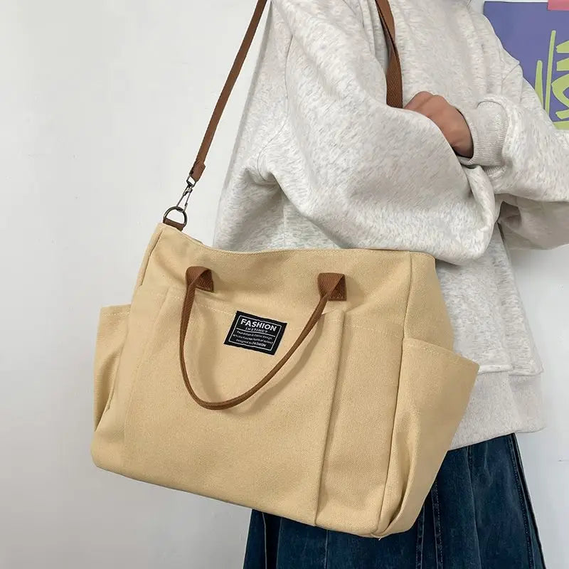 Large Canvas Tote Bag Women Minimalist Work Extra Wide Commuting