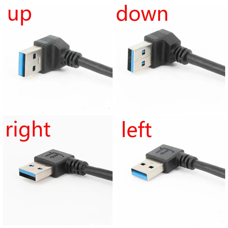 USB 3 0 Male Female 90 Angled Extension Adaptor Cable USB3 Right Left