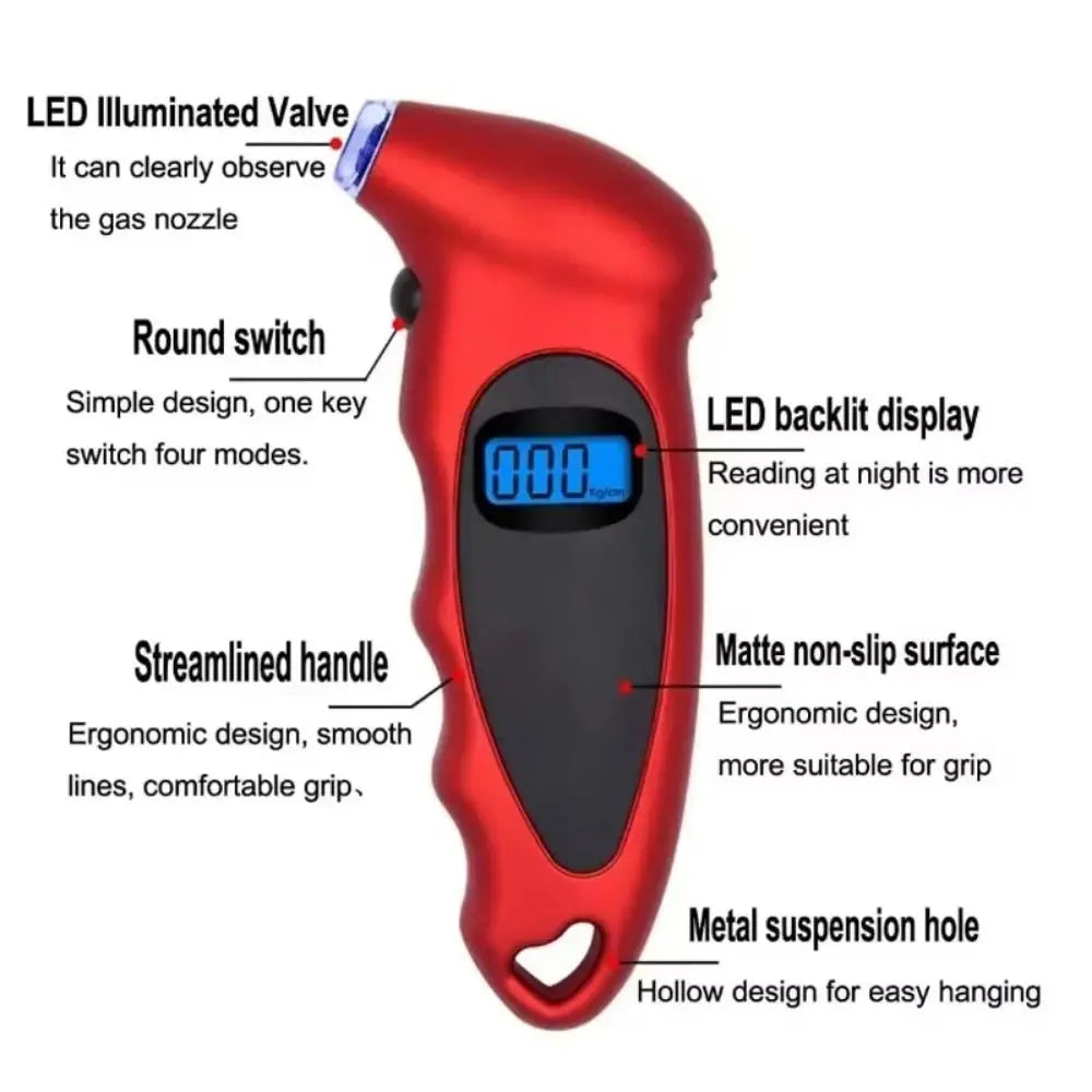 Precision Digital Tire Pressure Gauge 0-10 Bar Range Backlight Zpaxo
