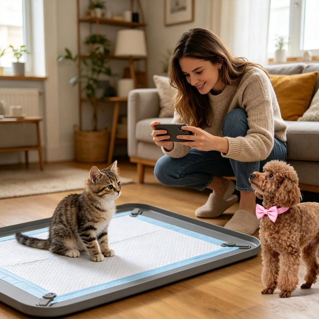Silicone Dog Pee Pad Holder – Leak-Proof Puppy Potty Tray Puppy Potty Tray Zpaxo