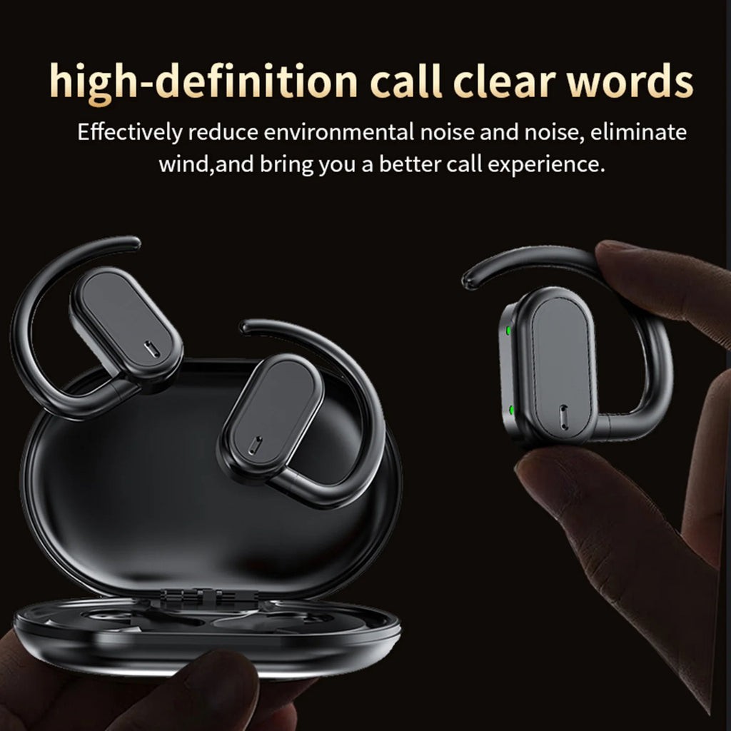Wireless BT 5.4 Earphones Music Headphones Painless Earhook Earbuds Sweatproof Sports Headset Touch Control with Dual Microphone Zpaxo