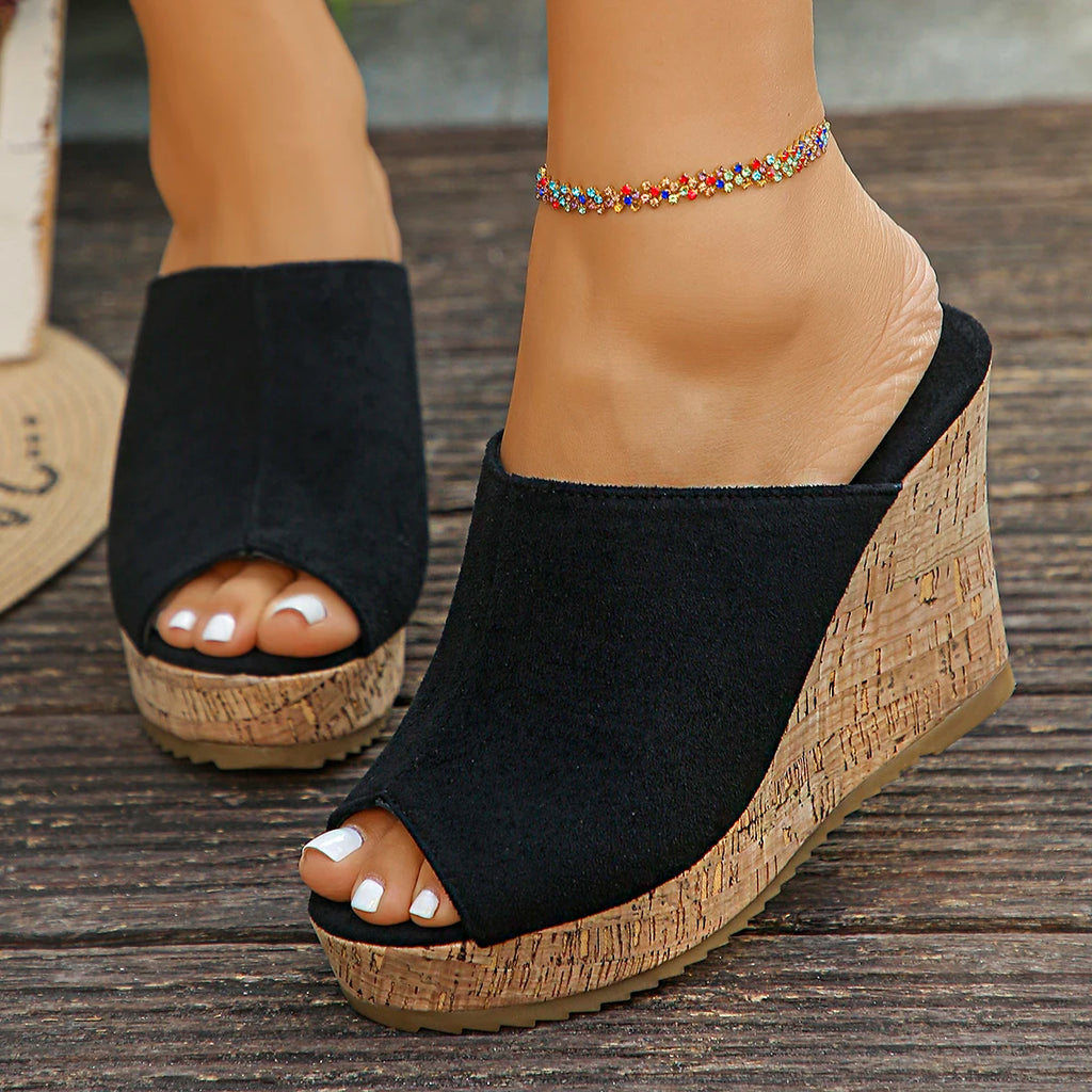 Women Wedges Sandals 2025 Fashion Platform Slippers Peep Toe Super High Heels Sandals Women Sexy Mules Shoes Zapatos De Mujer Zpaxo