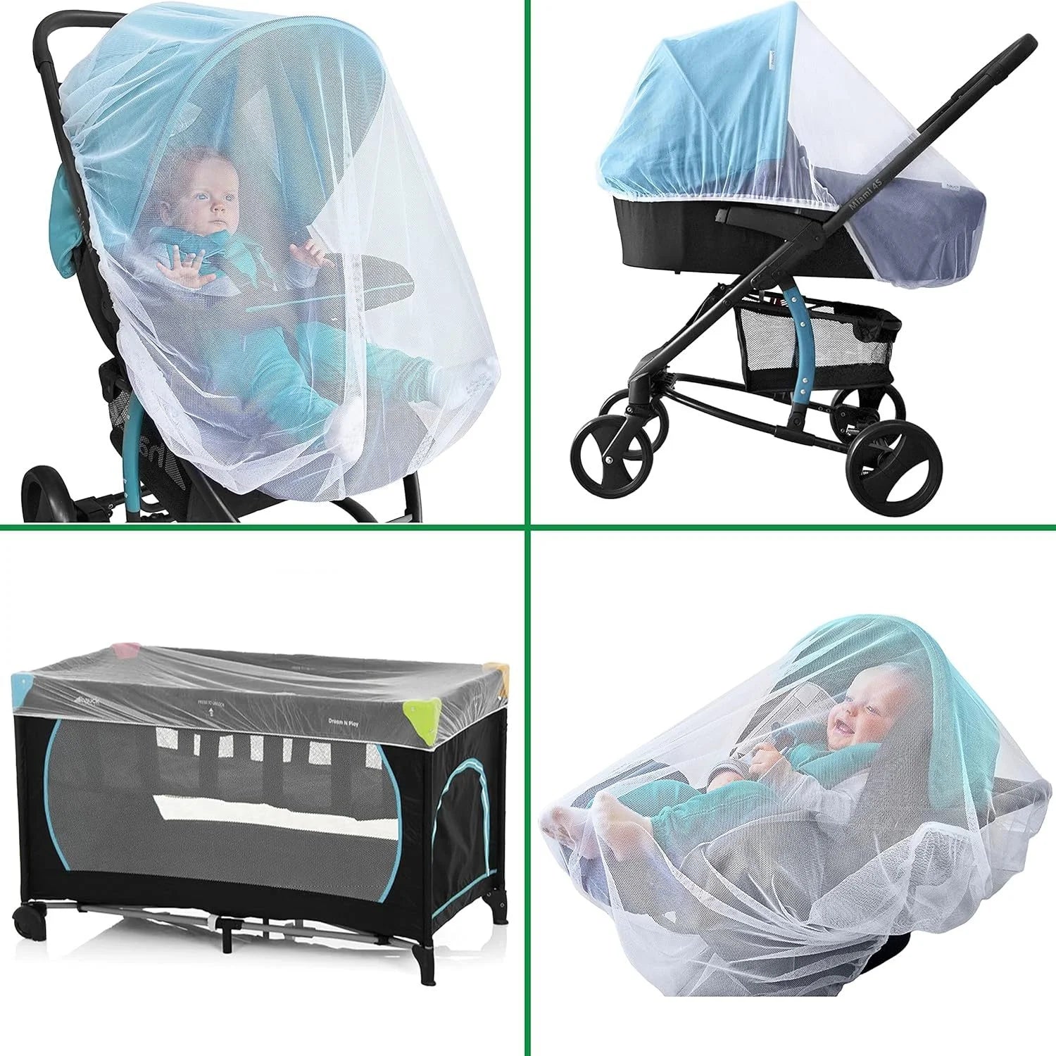 Baby Mosquito Net – Elastic Crib & Stroller Mesh Cover