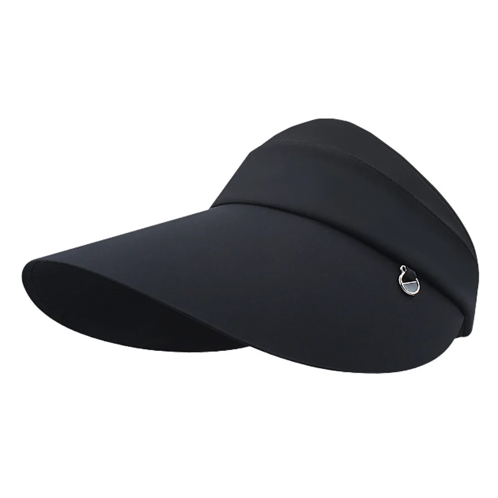Summer large brimmed sun ha women's sun protection beach hat breathable and UV resistant sun hat fisherman hat Zpaxo Black sun hat