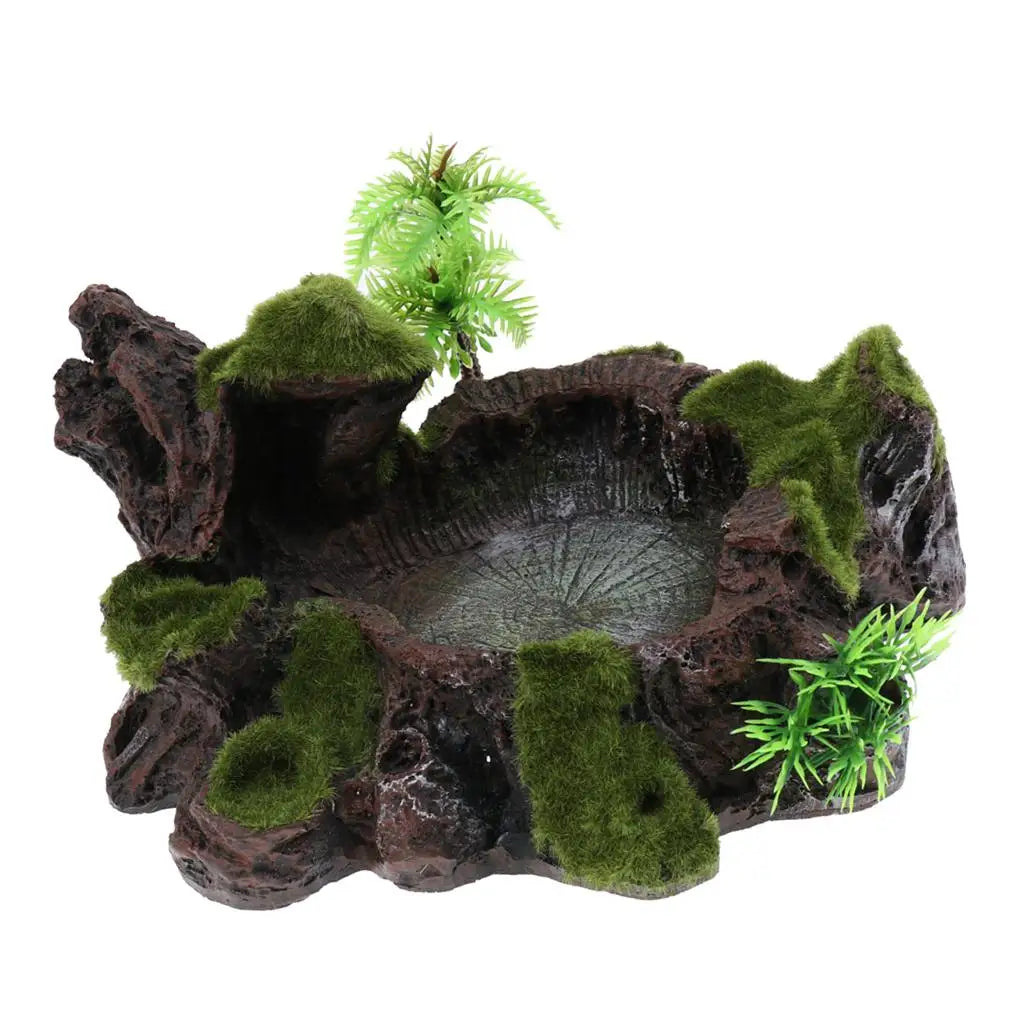 Pets Feeding Plate - Non- Reptile Bowl Resin Dish Suitable for Reptile Small Animals, Tortoise, , Frog, Gecko, Scorpion Zpaxo