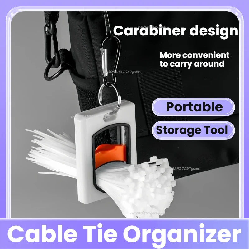 Round Square Fluorescent Cable Tie Organizer Cable Tie Holder Portable Cable Tie Storage Tool Electrical Wire Tie Organizer Zpaxo