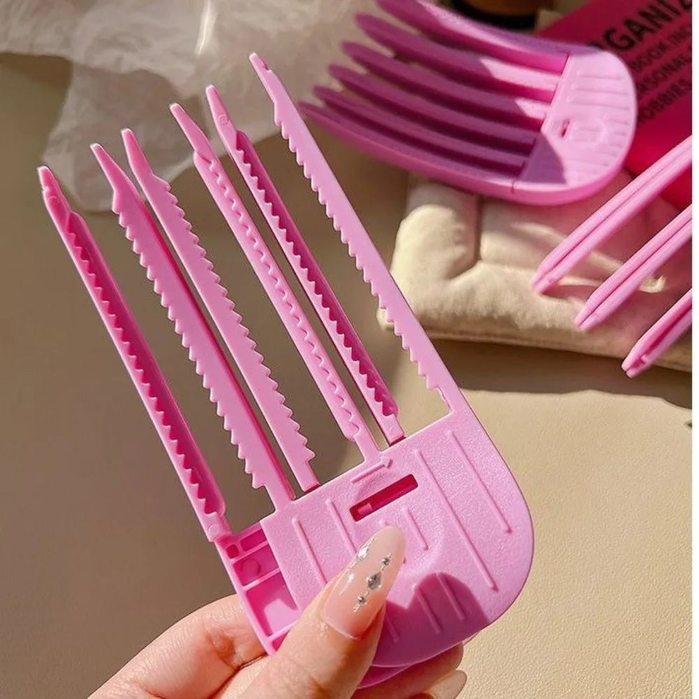 Air Bangs Hair Root Fluffy Clips Cushion Hair Root Hair Styling Tools Curling Hairpin Telescopic Exquisite Plastic Hair Curlers Zpaxo Pink-6 Teeth