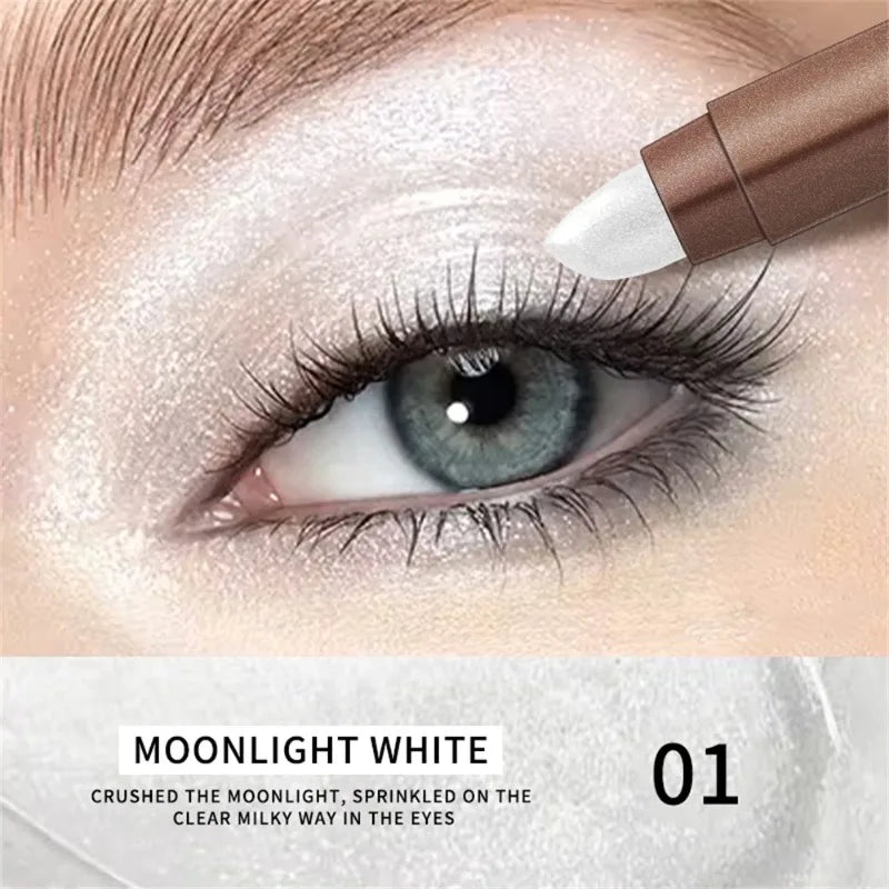 Waterproof Double Head Eyeshadow Stick Long Lasting High Pigmented Shimmer Glitter Neutral Brown Eye Shadow Pencil Crayon Makeup Zpaxo 01