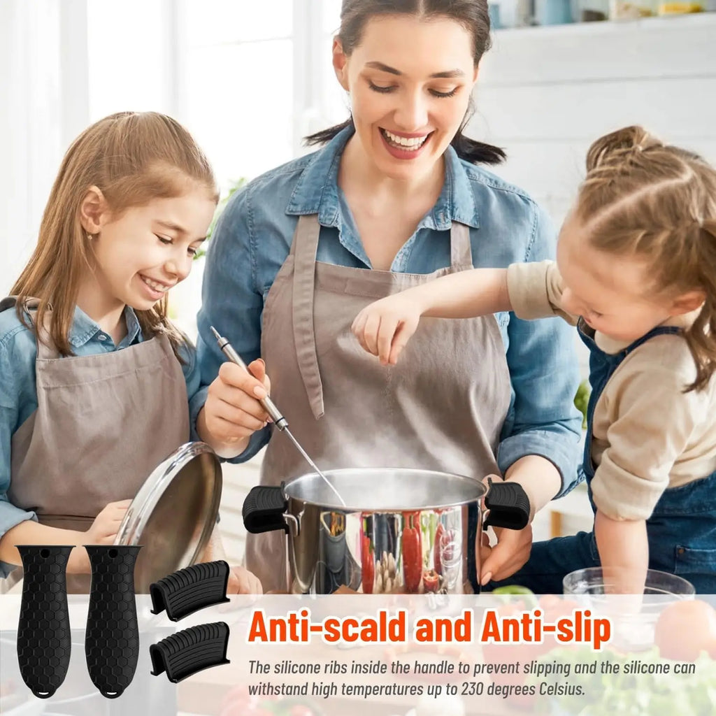 Silicone Heat-resistant Handle Covers Cast Iron Pot Holders Skillet Zpaxo