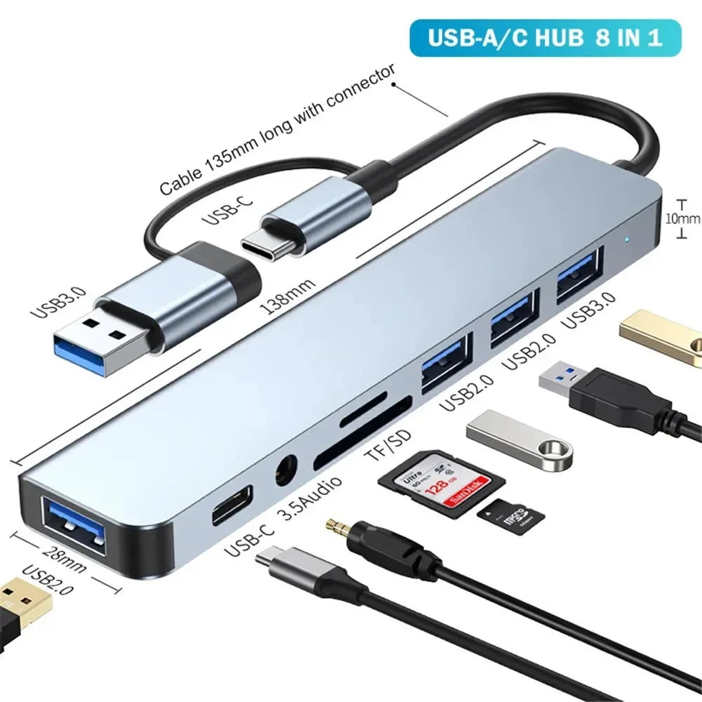 2 USB 3 0 Expander HUB C Docking Station Speed Transmission SD TF