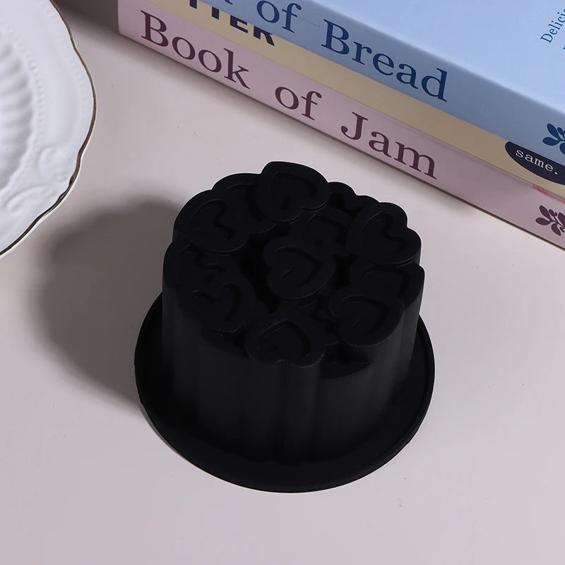 Round Rotating Heart Flower Basket Coil Texture Design French Mousse Zpaxo 3 Black