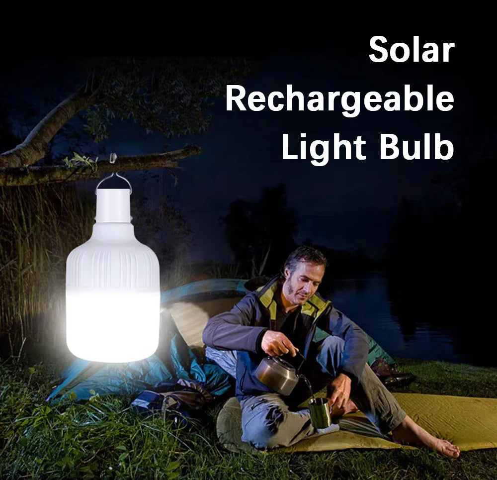 150W Solar Panel Bulb Emergency Led Light Remote Flashlight Lantern Zpaxo