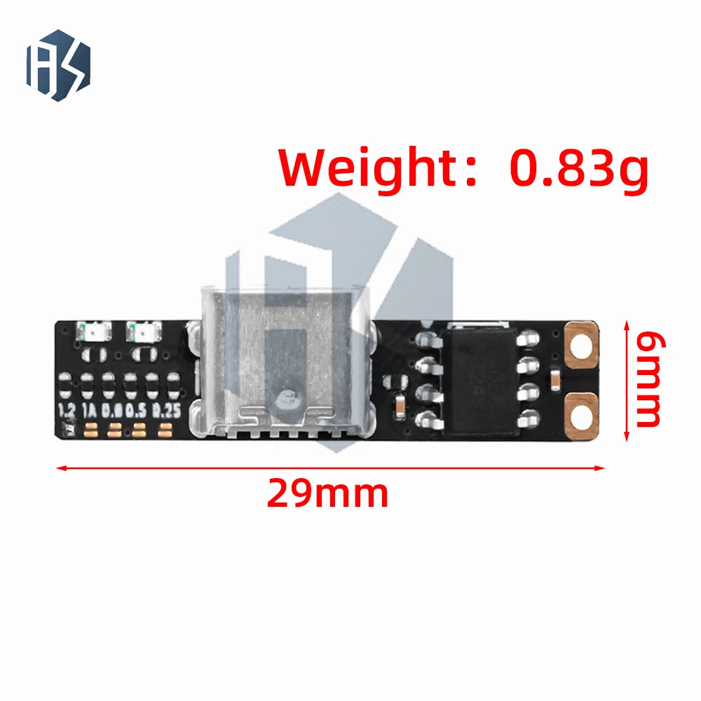Ultra Mini Type-C Charging Board, 3.7V to 4.2V 1A Charger Module for Ternary Lithium Battery Zpaxo