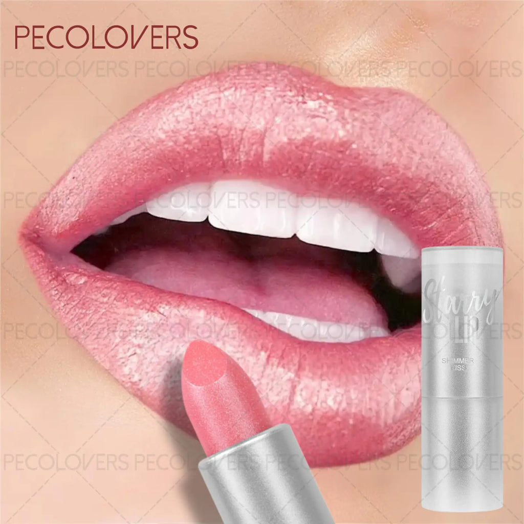 Shimmer Metallic Lip Gloss Lipstick,Shiny Lip Gloss,Hydrating, Long-Lasting, Non-Sticky,Lipstick Zpaxo