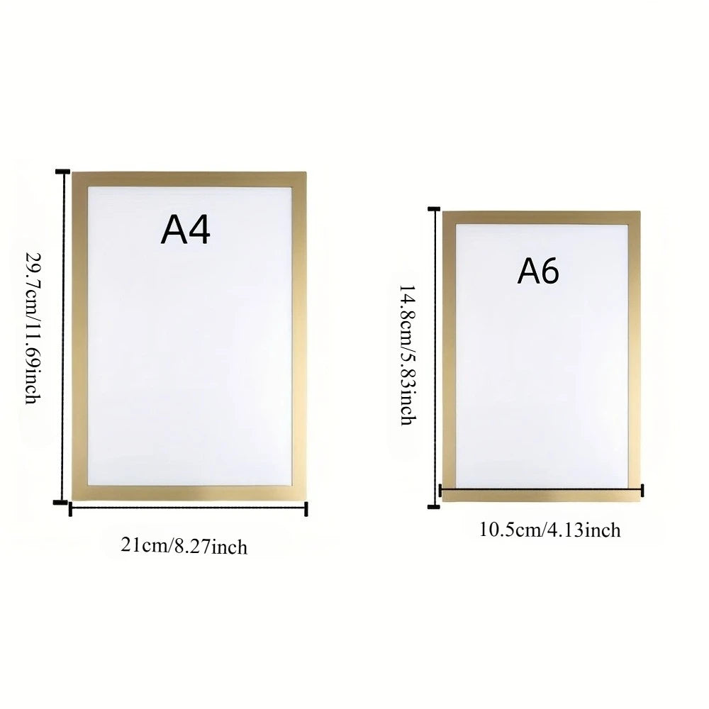 3pcs Magnetic Wall Frame, Self-Adhesive & Removable for Photos Notes, Black White Matte Minimalist Home Office Decor Zpaxo