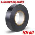 Electrical Tape Insulating Tape Black Electric Adhesive High-temperature Resistant Durable Soft Electrical Insulation Tape Zpaxo 10roll (60m)