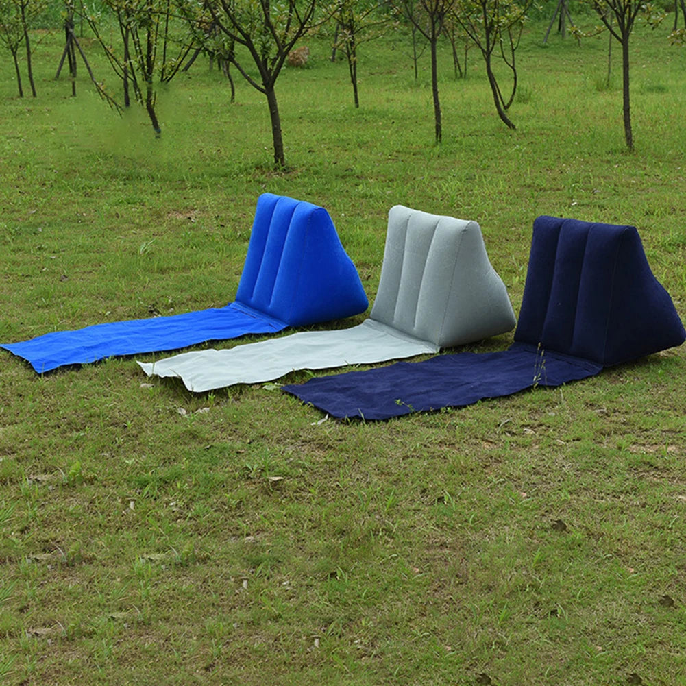 Inflatable Travel Mattress Foldable Soft Beach Mat Air Bed Chair Seat Camping Beaching Leisure Lounger Back Pillow Cushion Zpaxo
