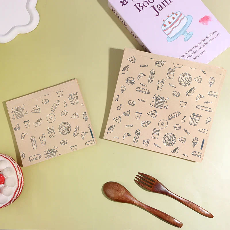 Greaseproof Paper Bag Kraft Food Wrapping Disposable Packaging Baking Zpaxo