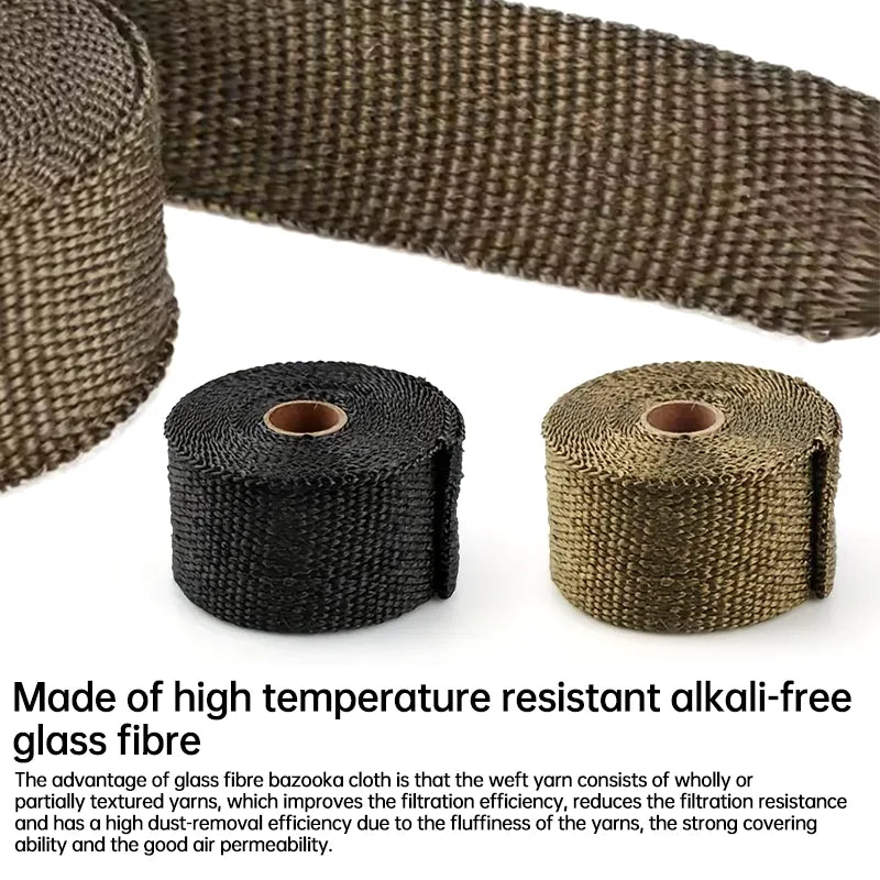 10 M Rolls Fiberglass Insulating Tape Motorcycle Exhaust Pipe Header