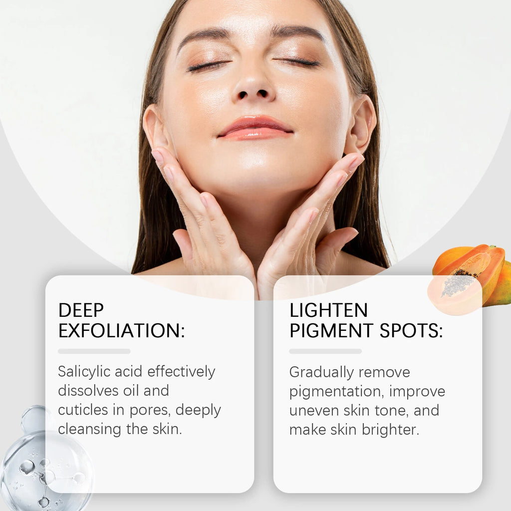 Salicylic Acid Exfoliating Toner 100ml Pore Minimizer Blemish Control Liquid Papaya Extract Hydrating Facial for Acne Prone Skin Zpaxo
