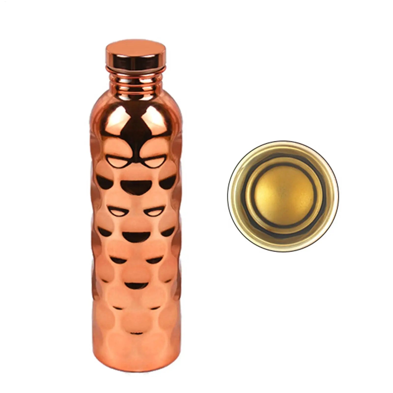 1000ml Copper Water Bottle – Leakproof Hammer Pattern Sports Jug Copper Water Bottle Zpaxo