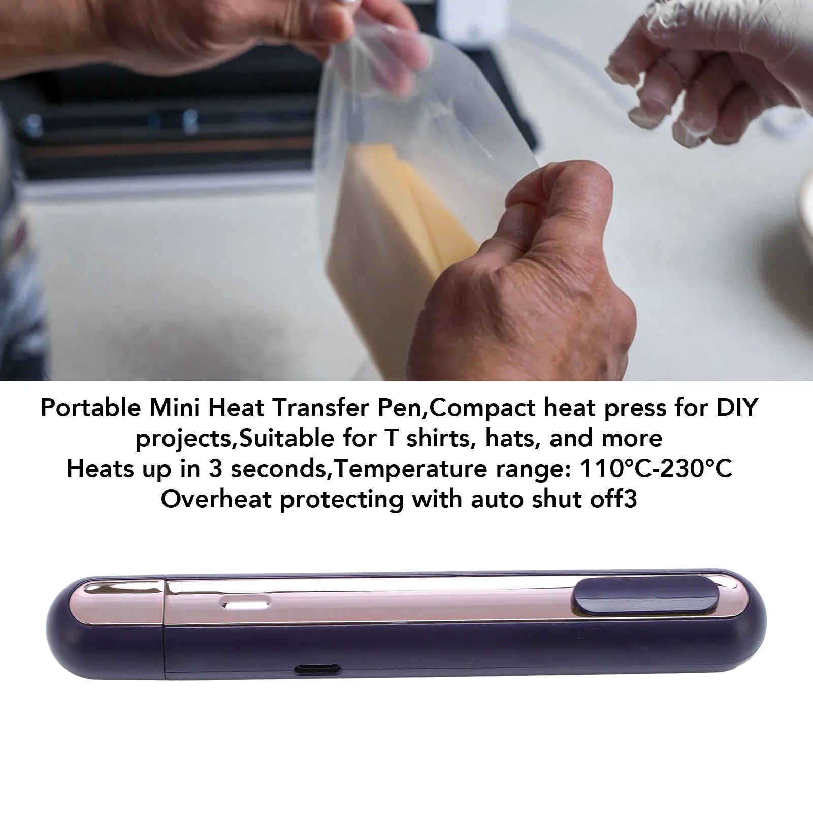 Mini Heat Press Identity Theft Protective Pen Food Bag Sealer Quick