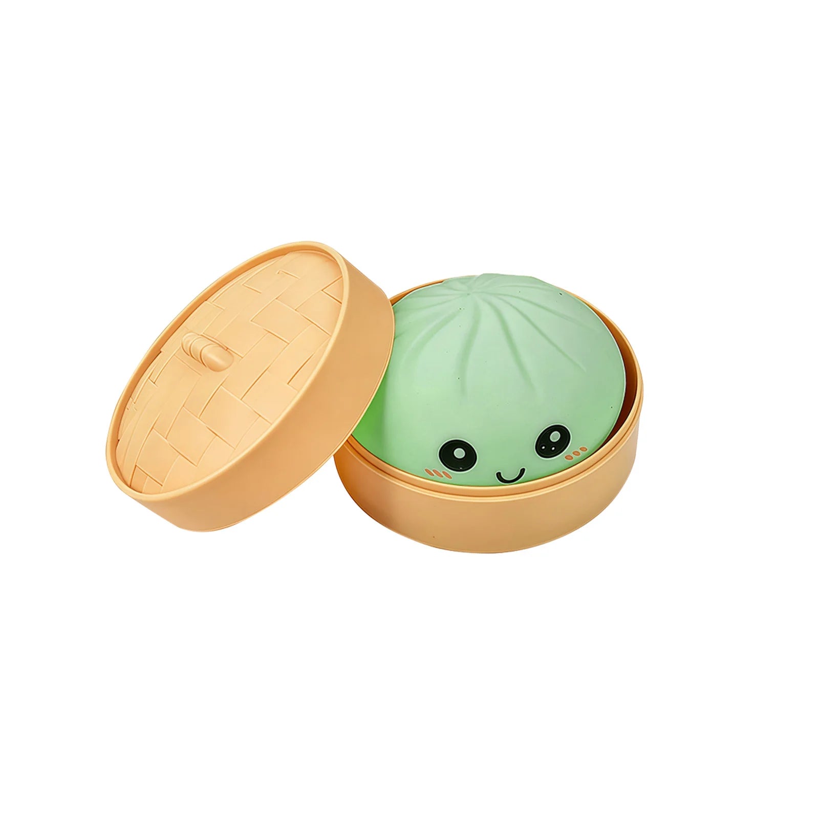 Dumpling Squishy Toy with Steamer – Stress Relief Ball (4 Colors) Squishy Stress Toy Zpaxo D