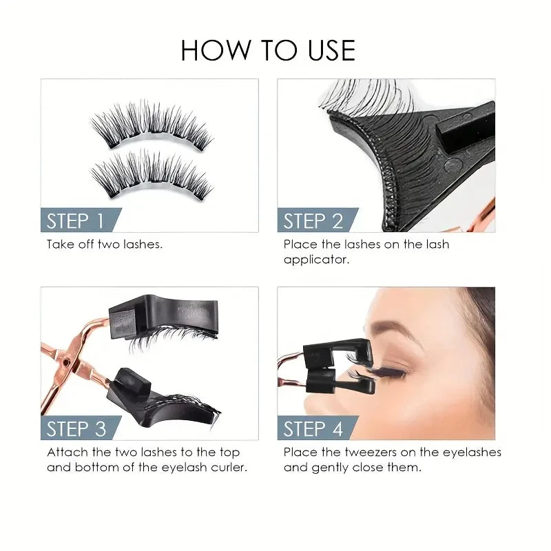 8pcs Magnetic Eyelash Kit Natural False Lashes Waterproof Eyelashes Extension Kit Reusable Wispy False Eyelashes Makeup Tools Zpaxo