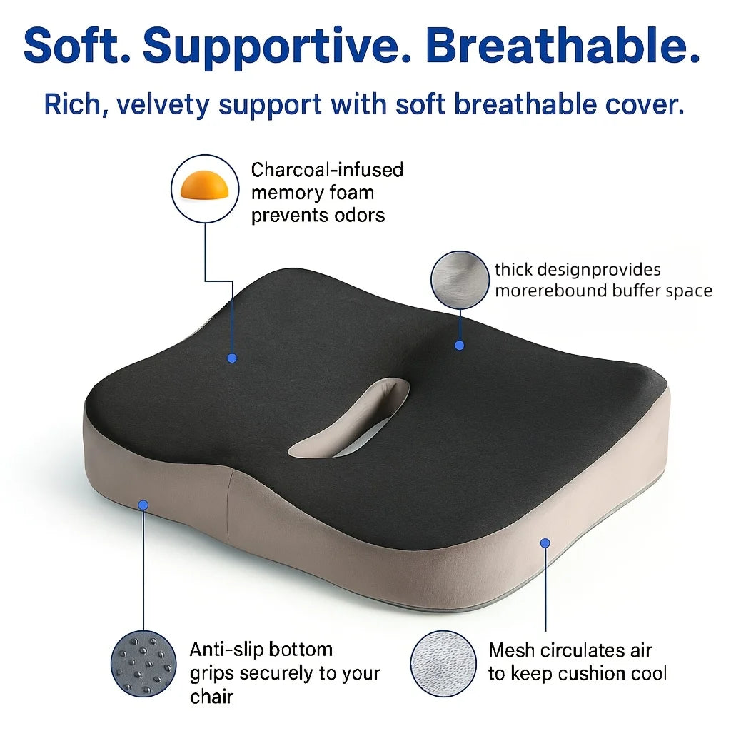 Memory Foam Seat Cushion – 3D Ergonomic Coccyx Support Ergonomic Seat Cushion Zpaxo