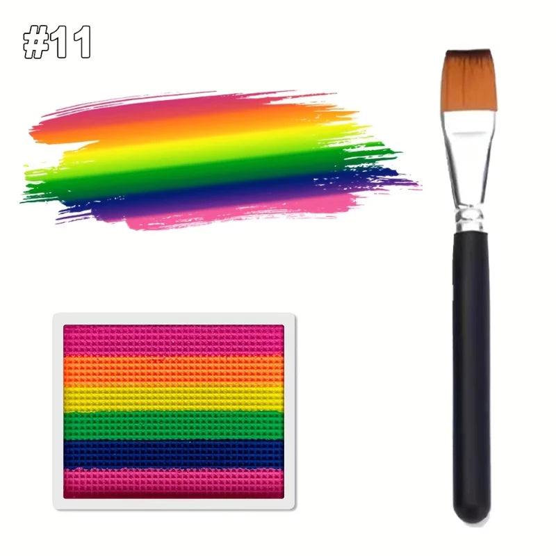 Face Body Painting Makeup Brush Rainbow Split Cake Water Activated Zpaxo 11