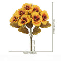 Artificial Pansy Flowers Silk Rose Bouquet Realistic DIY Simulated Floral Arrangement Wedding Home Party Table Centerpiece Zpaxo A19