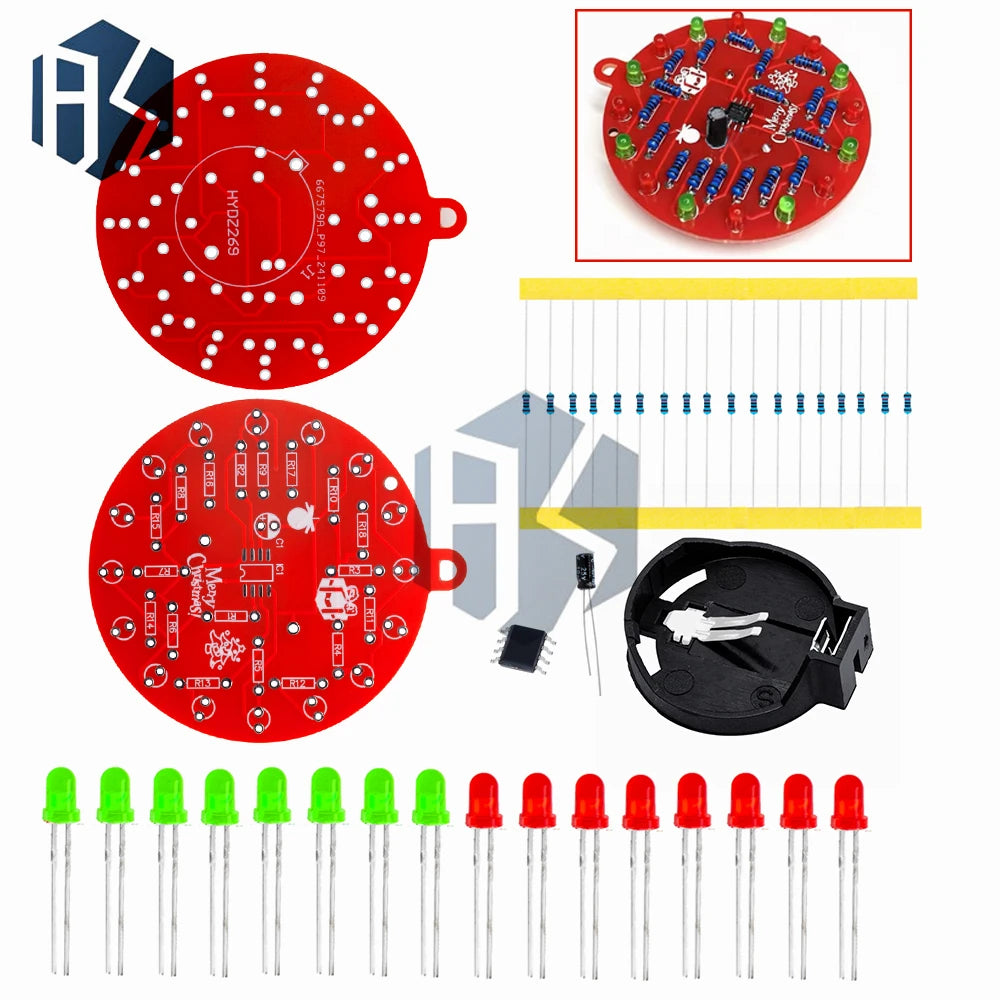 GREAT IT NE555 Dual-LED Flashing Circuit DIY Soldering Practice Light Zpaxo