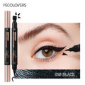 Waterproof Black Double Head Seal Eyeliner Liquid Pen Is Not Easy To Smudge Triangle Stamp Eyeliner Liquid Eye Liner Pencil Zpaxo 01