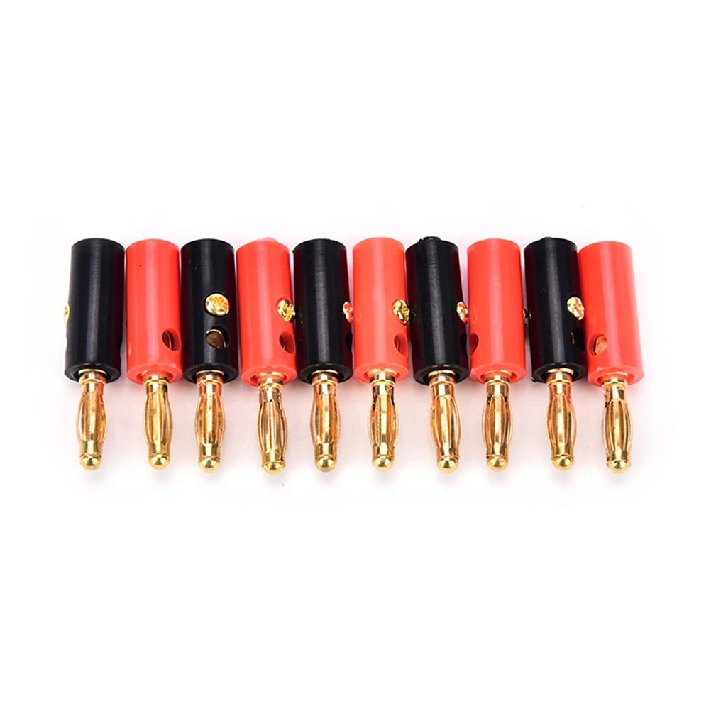 Lot Audio Speaker Screw Banana Gold Plate Plug Connector Black Red