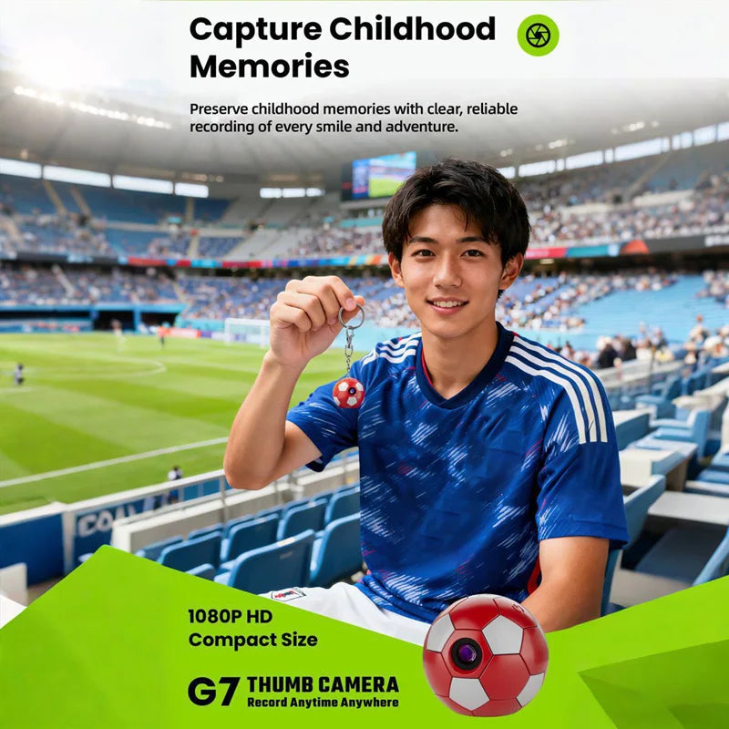 Portable 1080P HD Thumb Camera 130 Wide-angle Outdoor Soccer Shape
