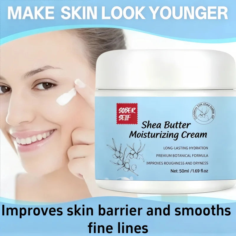 Shea Butter Hyaluronic Acid High‑Moisture Face Cream 50ml Dry Skin Savior Deep Nourishing Skin Care Zpaxo