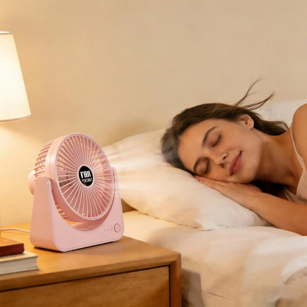 Table Fan Quiet Rechargeable Battery Operated Portable Personal USB