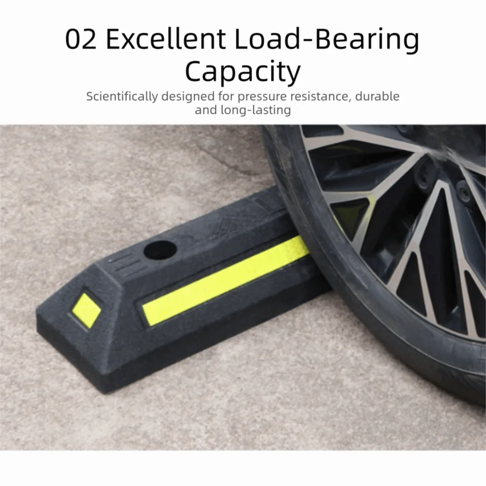 Accessories Heavy Duty Parking Stopper Rubber-Plastic Safety Design Vehicle Floor Stopper Safety Stopper Rubber Durable Driveway Zpaxo