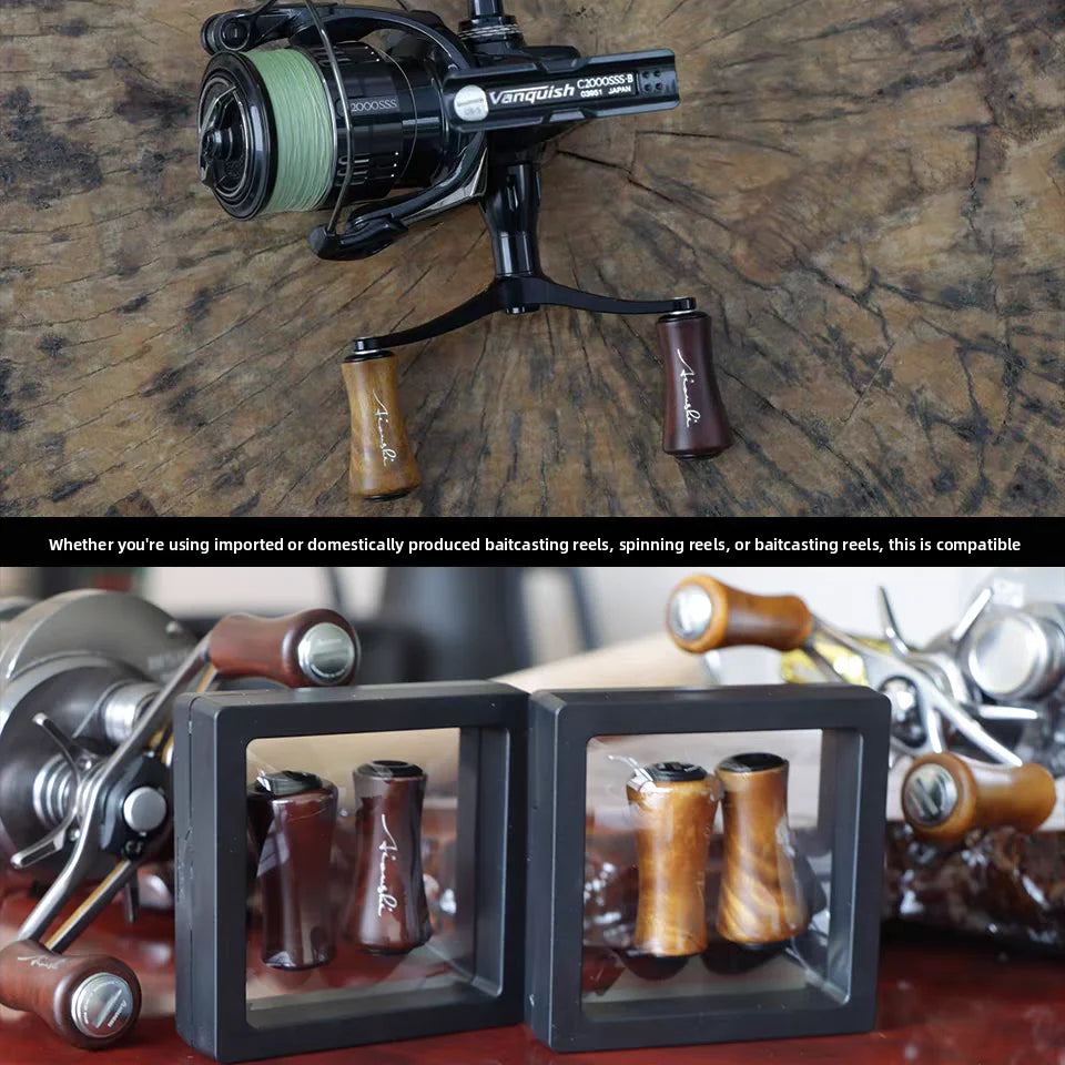 Solid Wood Handmade Fishing Reel Handle – Baitcasting Grip Knob