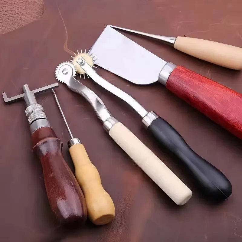 Leather Sewing Kit, Leather Stitching Kit with Sewing Awl, Needles, Waxed Thread, Upholstery Repair Kit, Heavy Duty Sewing Tool Zpaxo