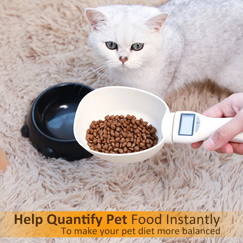 Mini Pet Food Scale Spoon Electronic Measuring Cup Dog Cat Feeding Bowl Volumn Portable Weighing Meter with LED Display Feeder Zpaxo