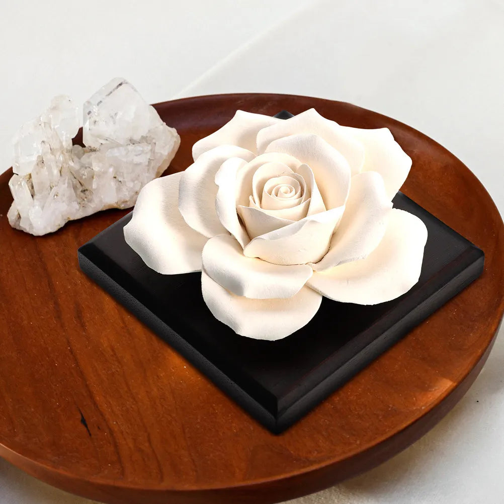 Ceramic Rose Aroma Diffuser Premium Safe Material Smooth Round
