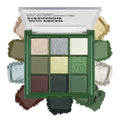 Green Tone 9-Color Eyeshadow Palette - Shimmer & Matte Long-Lasting Pigmented Eye Makeup Palette with Leaf/Wave Texture Zpaxo 01