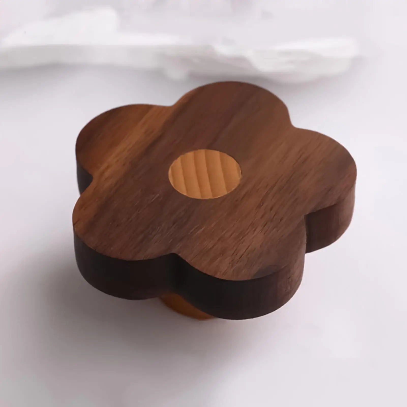 Flower Drawer Pulls 4 Wooden Home Decor Screws Cabinet Cupboard