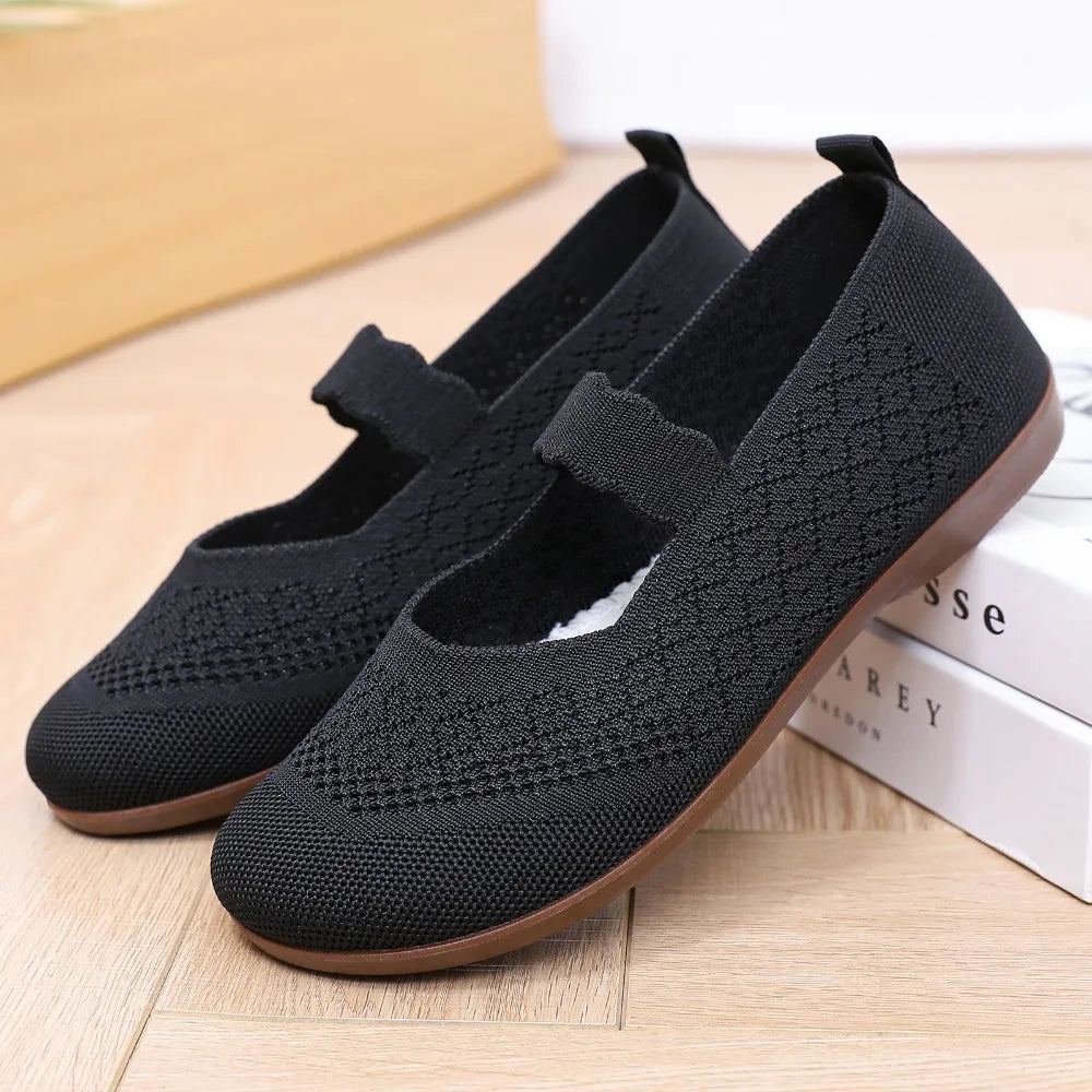 Women's Shoes 2026 Spring Flat Sole Single Shoe Versatile Soft Anti Zpaxo 36 black