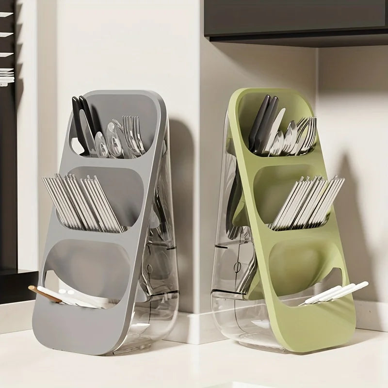 3-Tier Washable Chopstick Storage Rack Desktop Home Cage Organizer