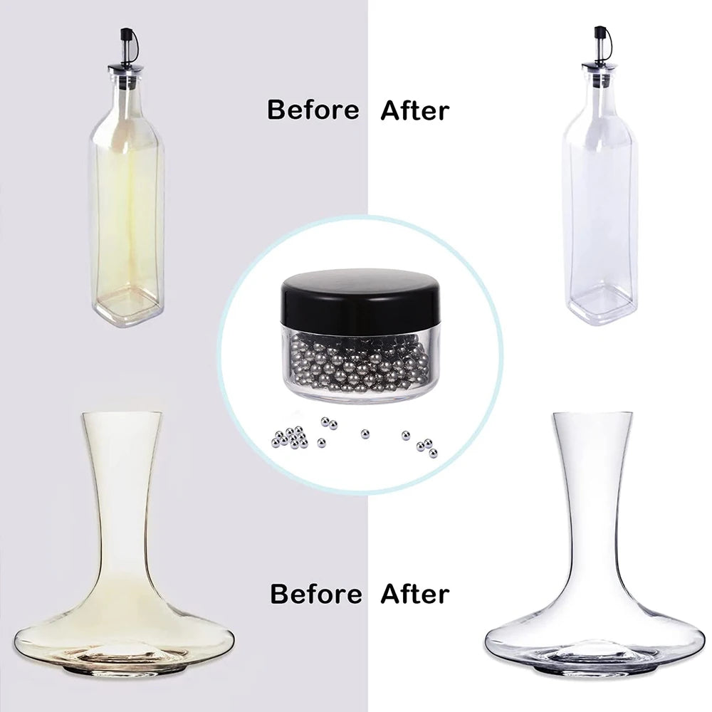 400Pcs 304 Stainless Steel Cleaning Beads 3mm for Glass Bottles Wine Glass Cleaning Beads for Decanters Vases Zpaxo