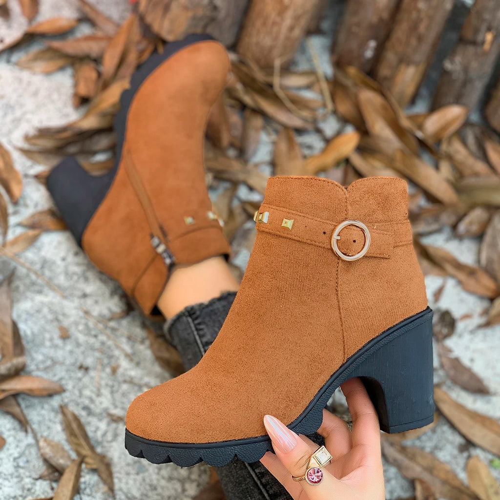 2025 New Women Boots Fashion Spring Winter Comfortable Boots Outdoor Ankle Boots Ladies High Quality High Heels Shoes for Women Zpaxo
