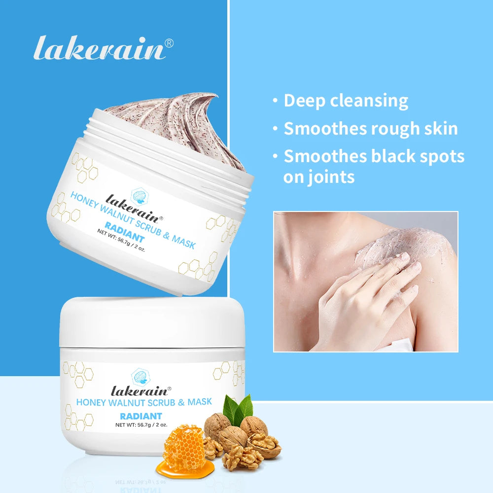 Facial Scrub & Face Exfoliator Mask Moisturizing Brightening Nourishing Deep Cleansing Honey Walnut Facial Exfoliants Skin Care Zpaxo